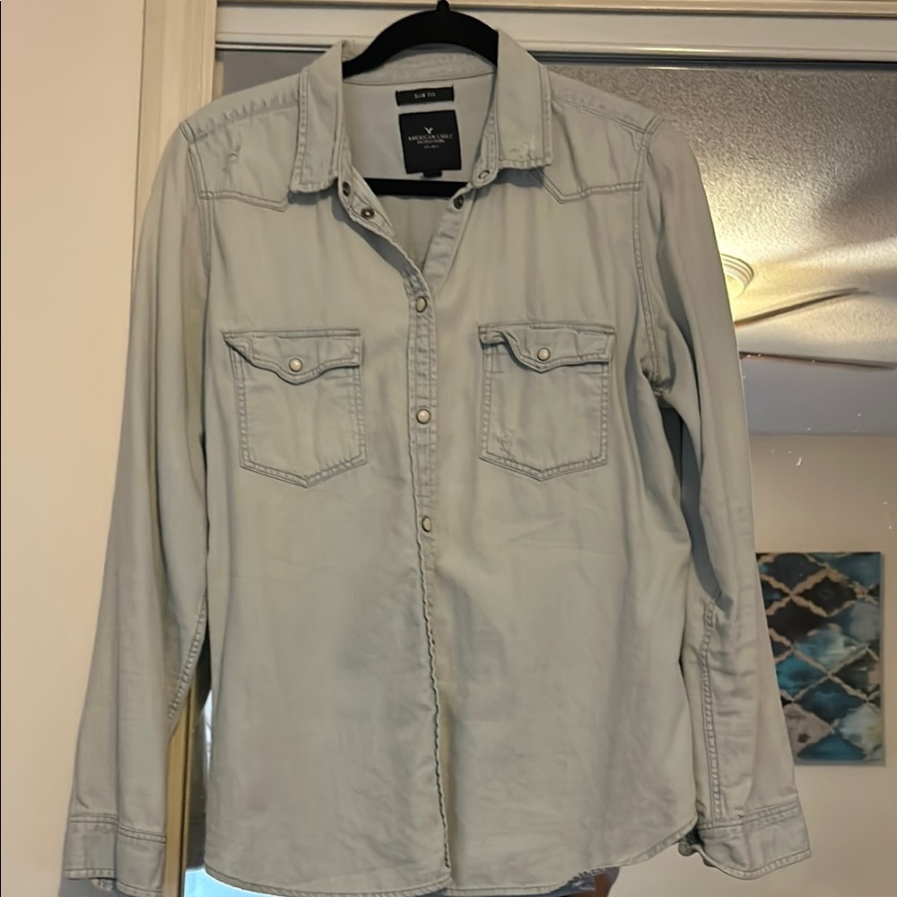 Light Gray Button-Up Shirt